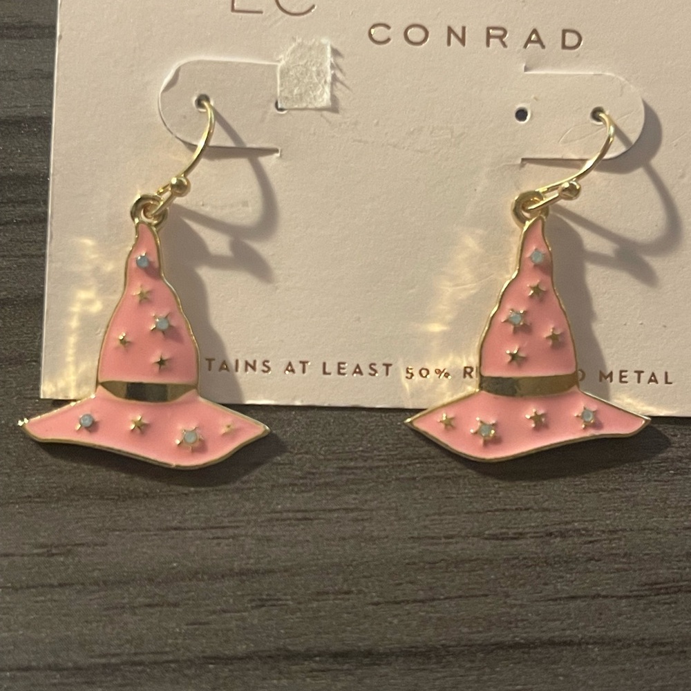 Lauren Conrad Pink Witch Hat Earrings